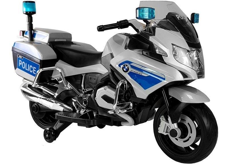 Motorcycle BMW Police Silver Headlight EVA Tires Motorcycle