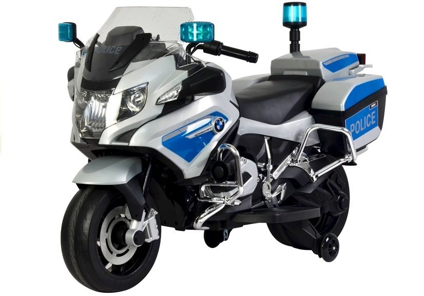 Motorcycle BMW Police Silver Headlight EVA Tires Motorcycle