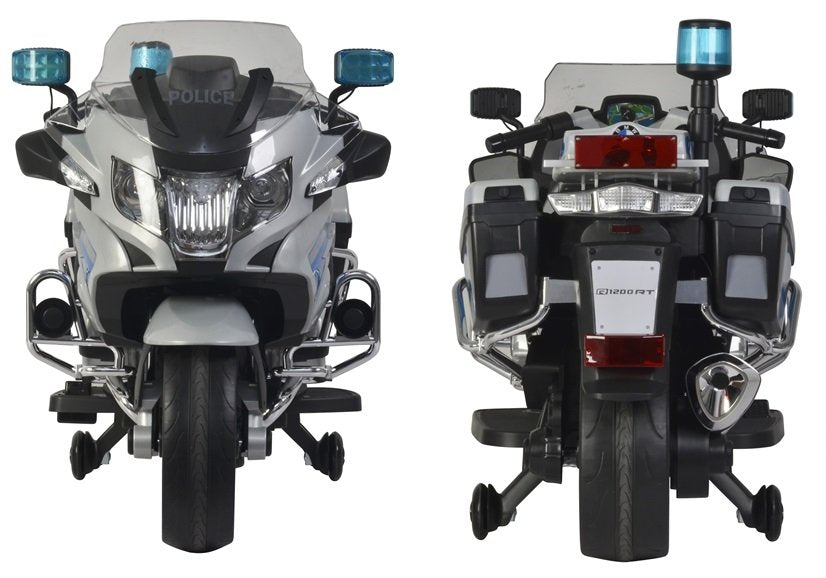 Motorcycle BMW Police Silver Headlight EVA Tires Motorcycle