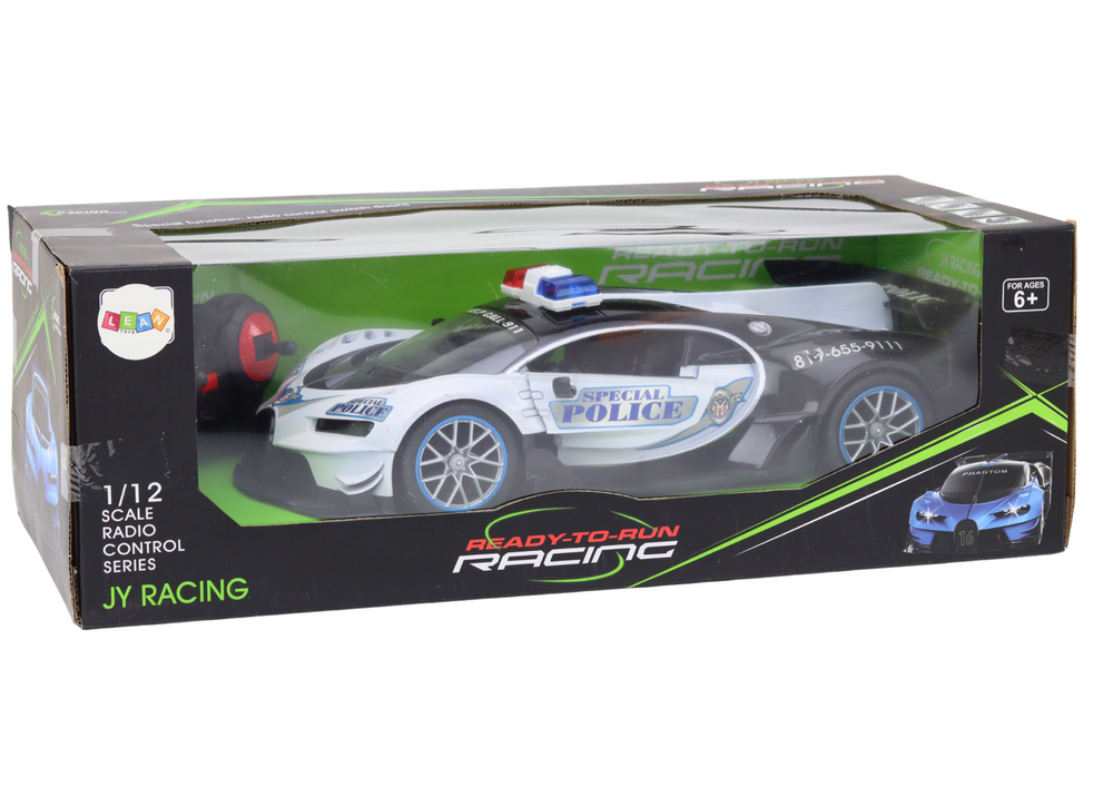 Ferngesteuertes RC-Polizeiauto im Maßstab 1:12 in Weiß