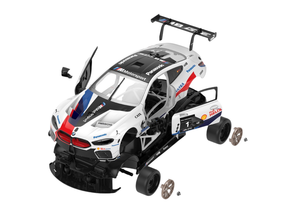 Bausteine Auto Rastar RC 1:18 BMW M8 GTE Weiß 66 Elemente