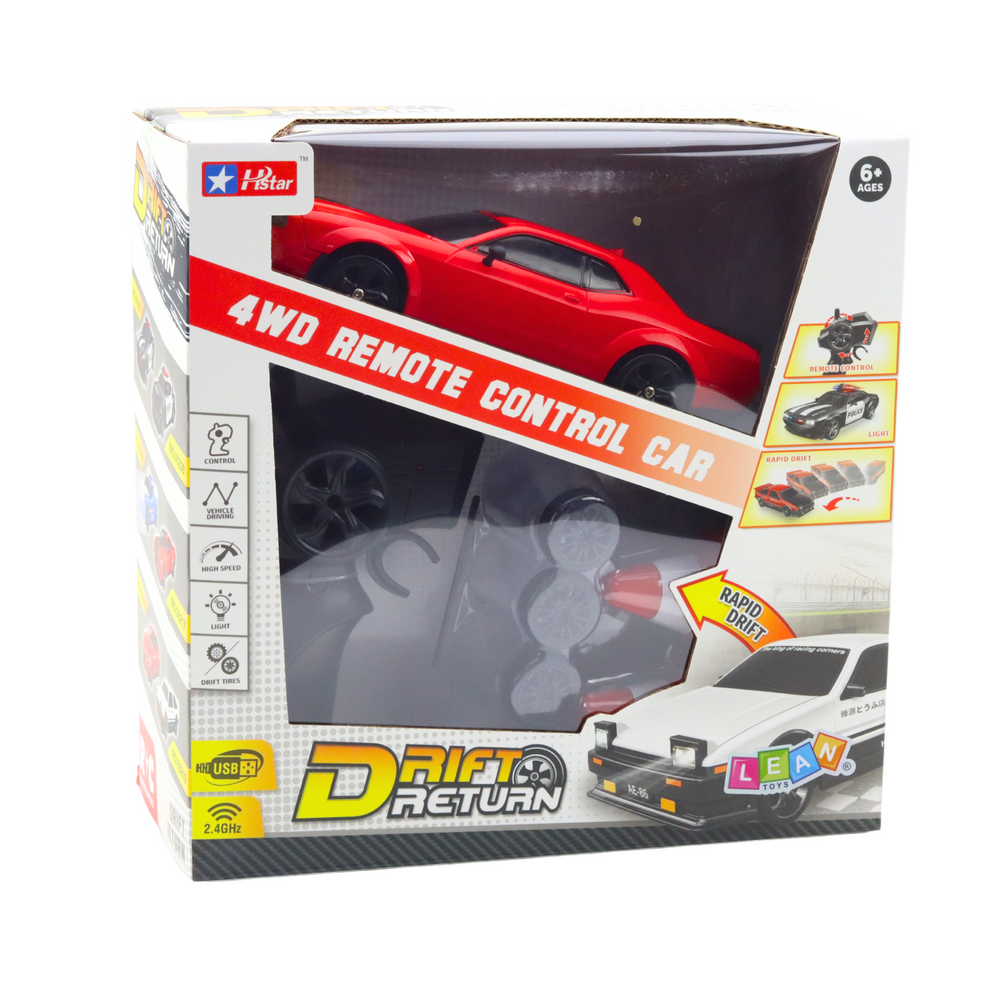Sportwagen Drift Austauschbare Räder Ferngesteuerter RC 4WD Red Sport