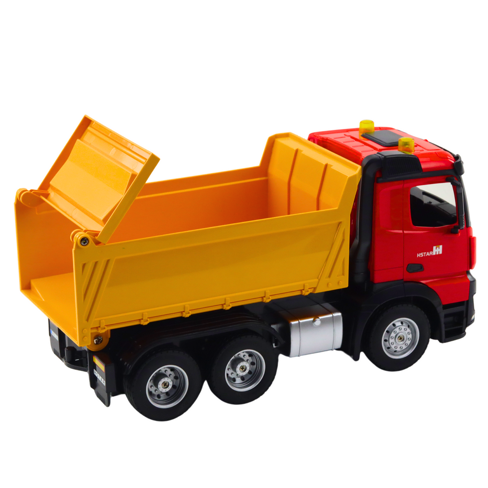 Ferngesteuerter RC-Muldenkipper 2,4 G, klingt gelb und rot