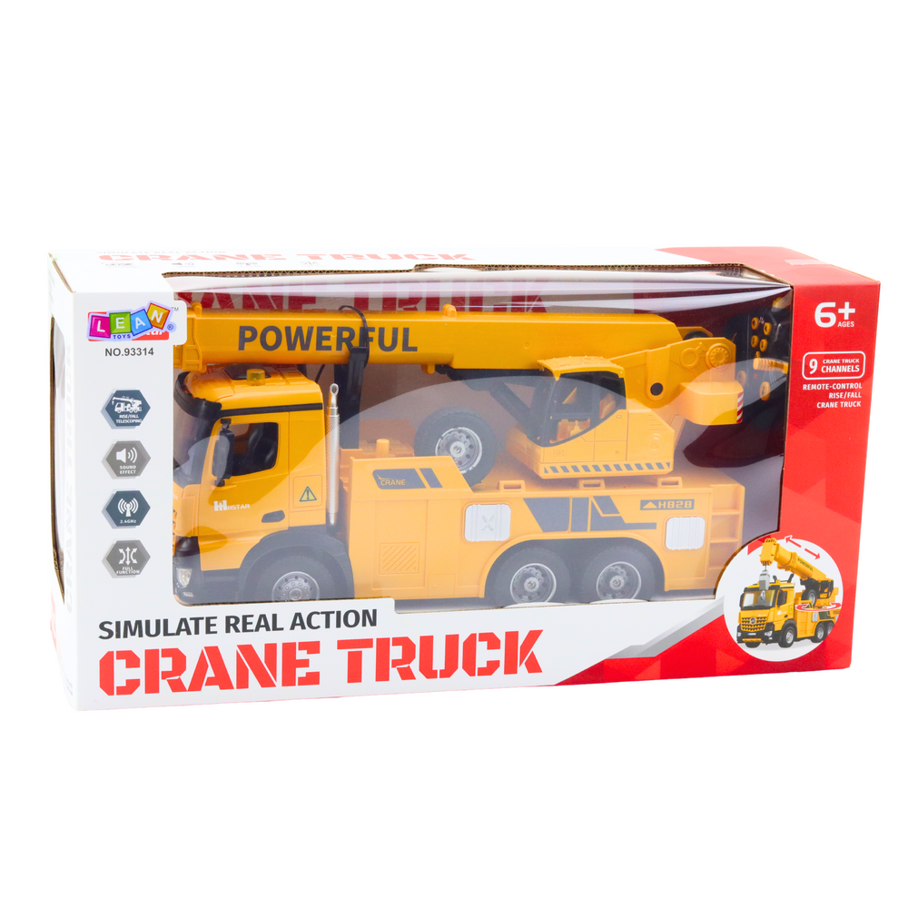 Ferngesteuerter RC-Kran mit Haken 2,4 G 9 CH Gelb