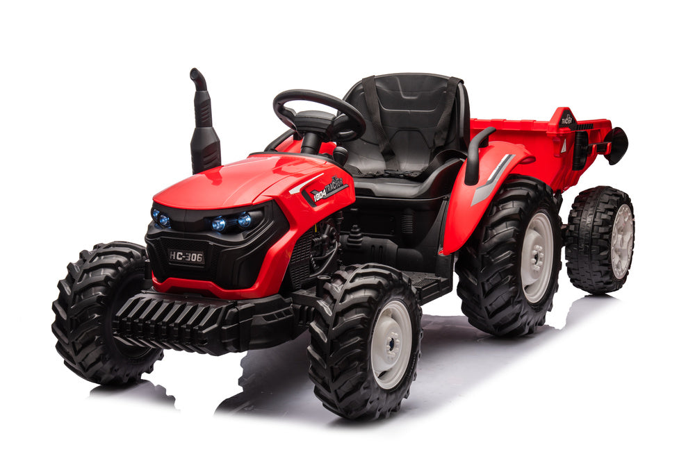 Elektro Kindertraktor 24V Rot mit Anhänger