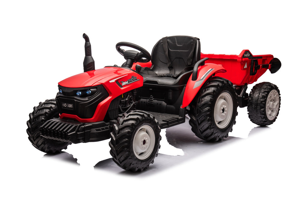 Elektro Kindertraktor 24V Rot mit Anhänger