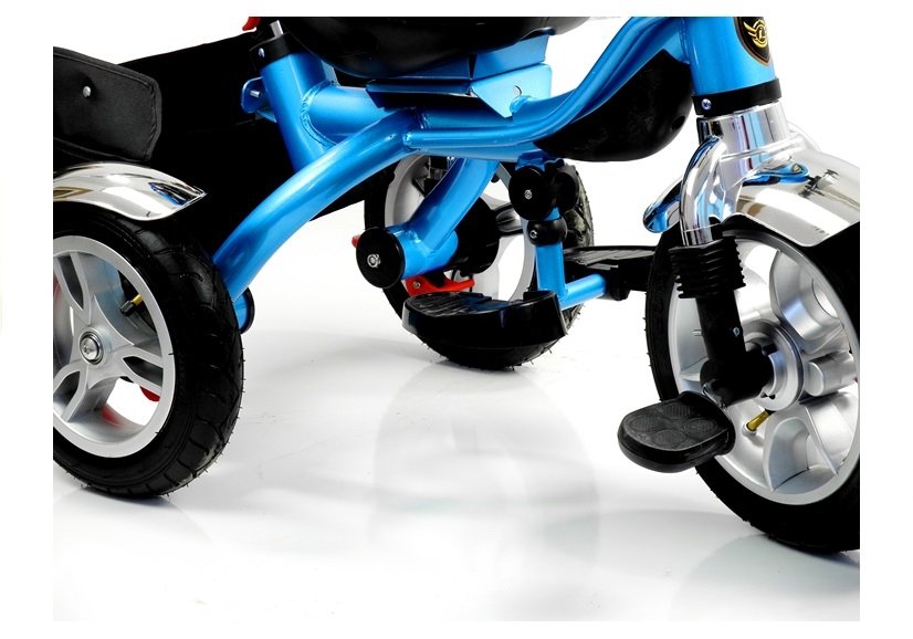 Tricycle PRO500 Blue large rubber wheels sunroof seat belts