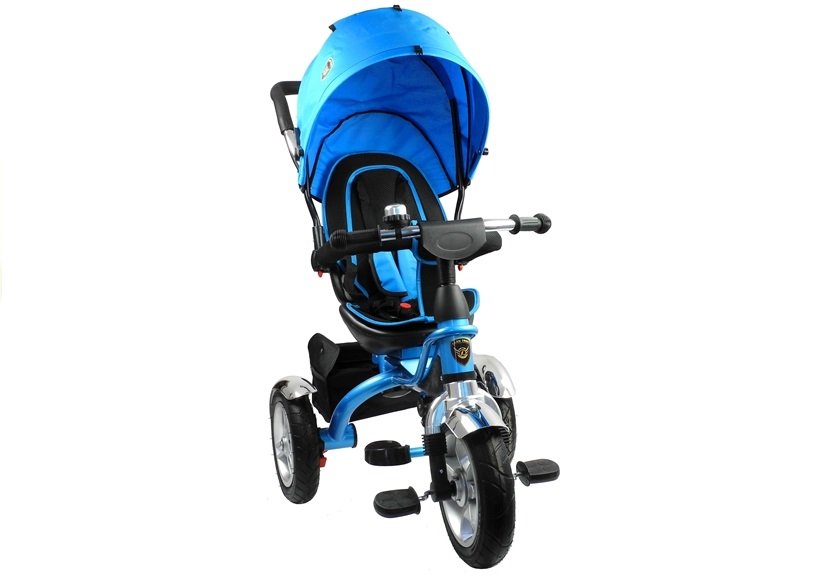 Tricycle PRO500 Blue large rubber wheels sunroof seat belts