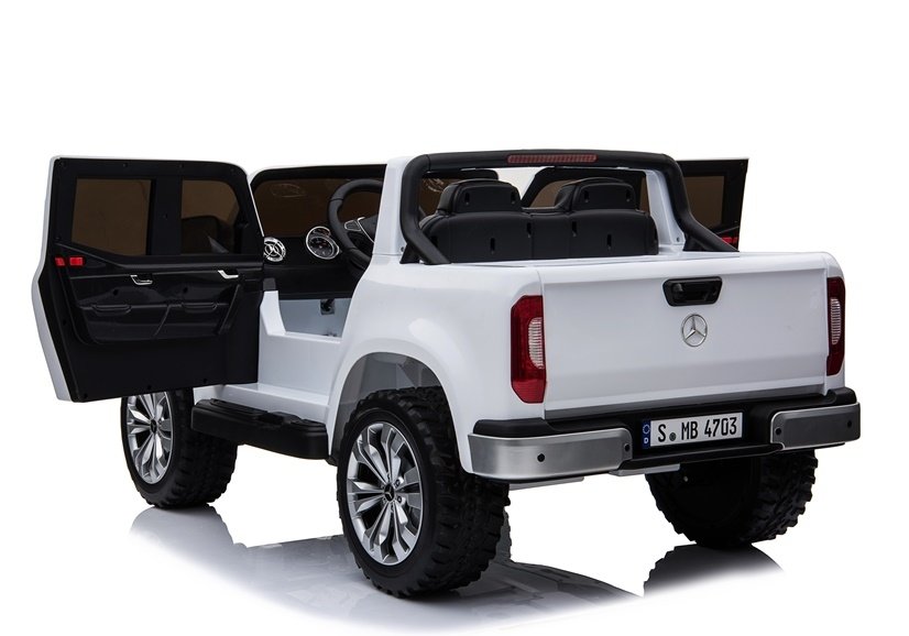 Electric Car Mercedes X White Leather Seat EVA Tires Children's Vehicle Car Vehicle
