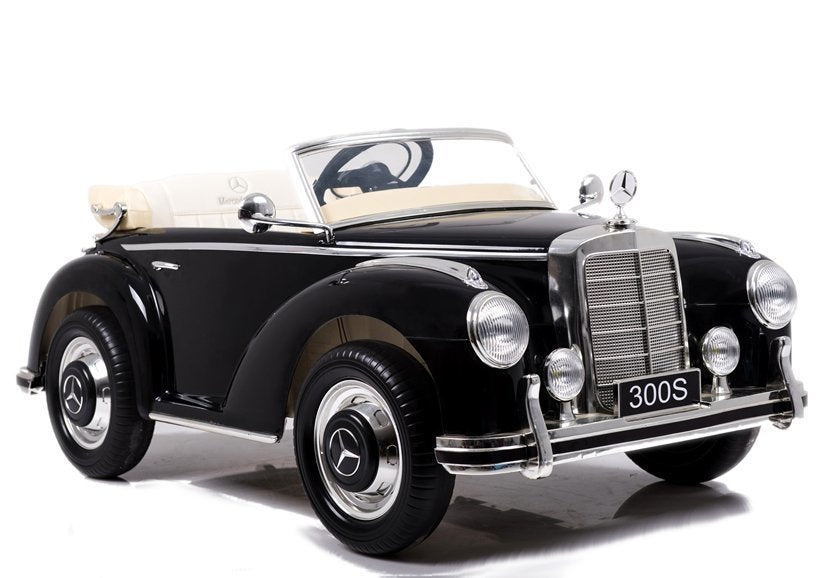 Children's vehicle Mercedes-Benz 300S Black painted leather seat EVA tires car