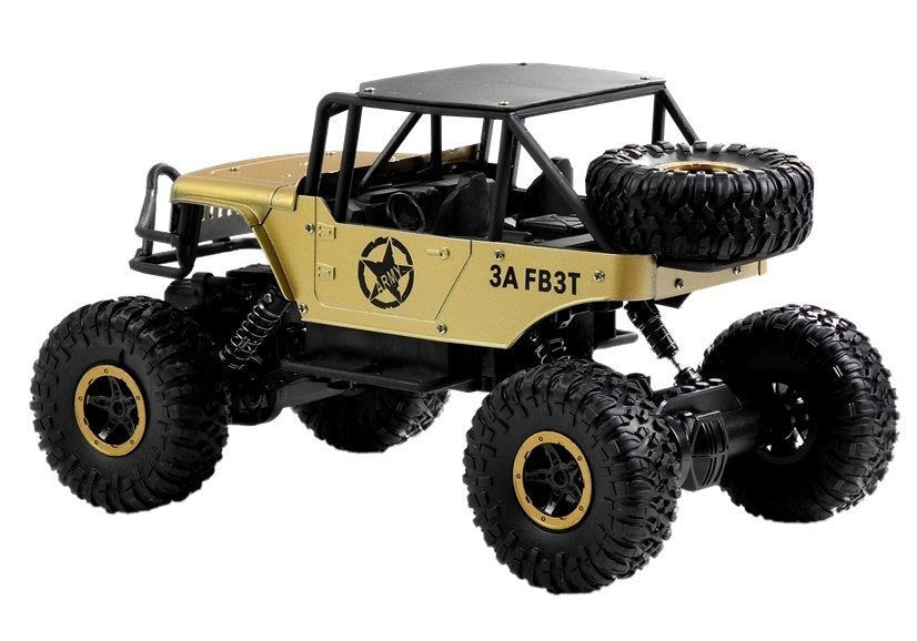 Ferngesteuertes Auto Jeep R/C 1:18 Gold Akkus Ladegerät Auto