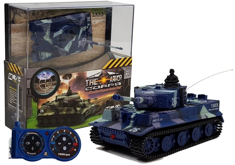 Ferngesteuerter RC-Panzer 1:72 Blau 35 MHz