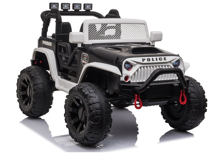 Elektro Kinderauto JC666 24V Polizei Weiß 2Sitzer