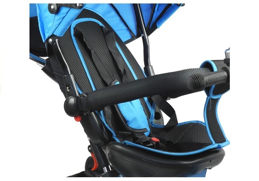 Tricycle PRO500 Blue large rubber wheels sunroof seat belts