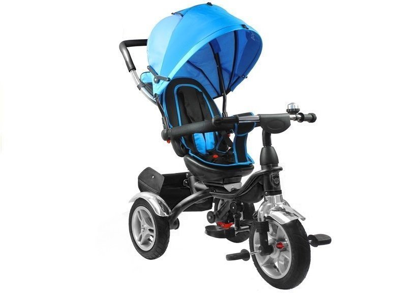 Tricycle PRO500 Blue large rubber wheels sunroof seat belts