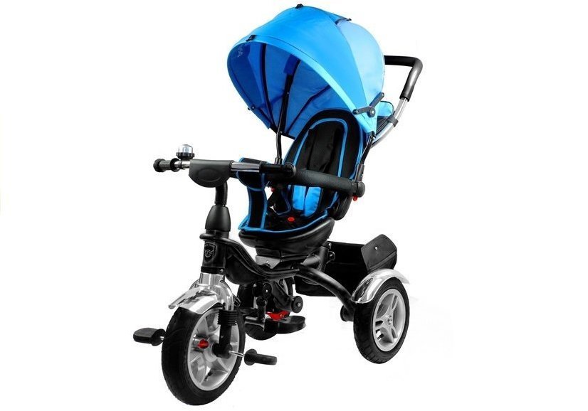 Tricycle PRO500 Blue large rubber wheels sunroof seat belts