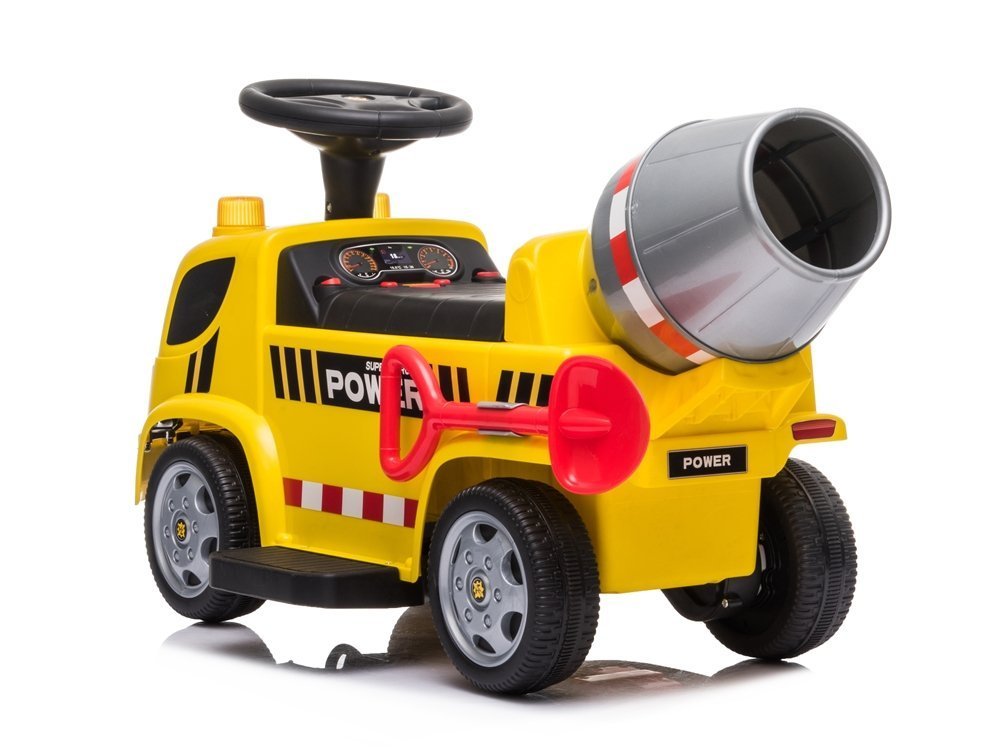 Battery-powered vehicle concrete mixer sounds