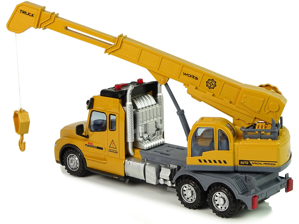 Remote Control Truck Crane Pilot 2.4G Lights Sounds Yellow