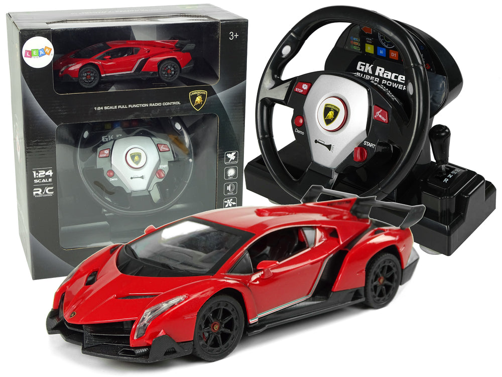 Ferngesteuerter Lamborghini Veneno Rot 2.4 G Pilot Lenkrad Sound Lichter