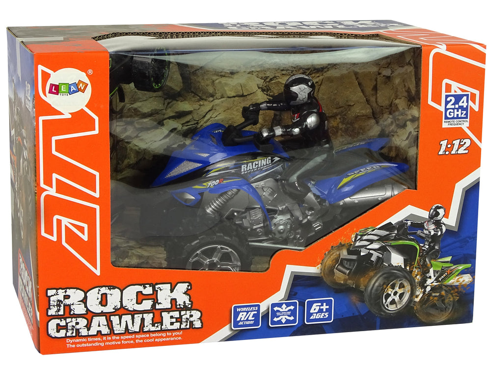 Elektro Kinderquad Rock Crawler Dreirad Ferngesteuert 1:12 2.4G Blau