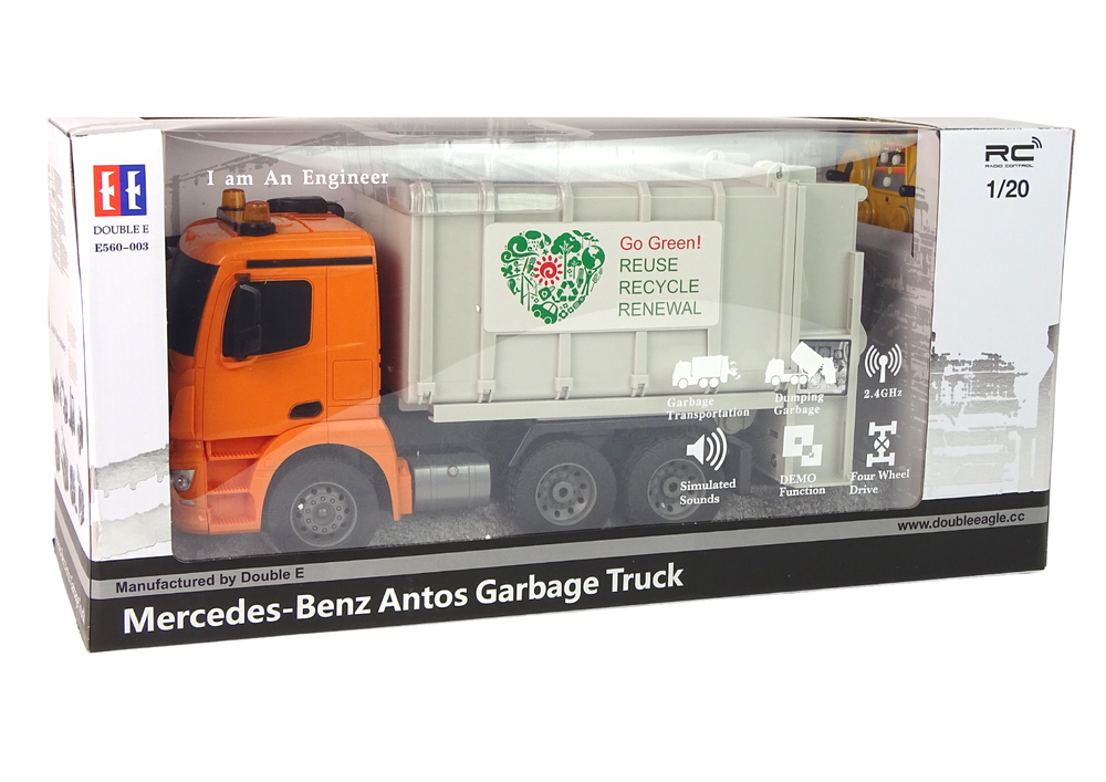 RC Müllwagen Mercedes-Benz Antos Orange Trash