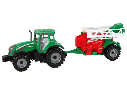 Grüner Bauernhof-Traktor mit roter und grüner Spritze mit Friktionsantrieb