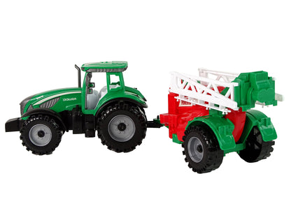 Grüner Bauernhof-Traktor mit roter und grüner Spritze mit Friktionsantrieb
