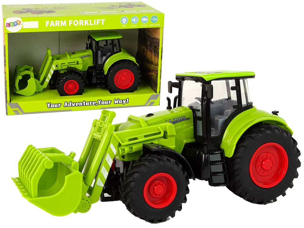 Large tractor with green wheel and friction drive