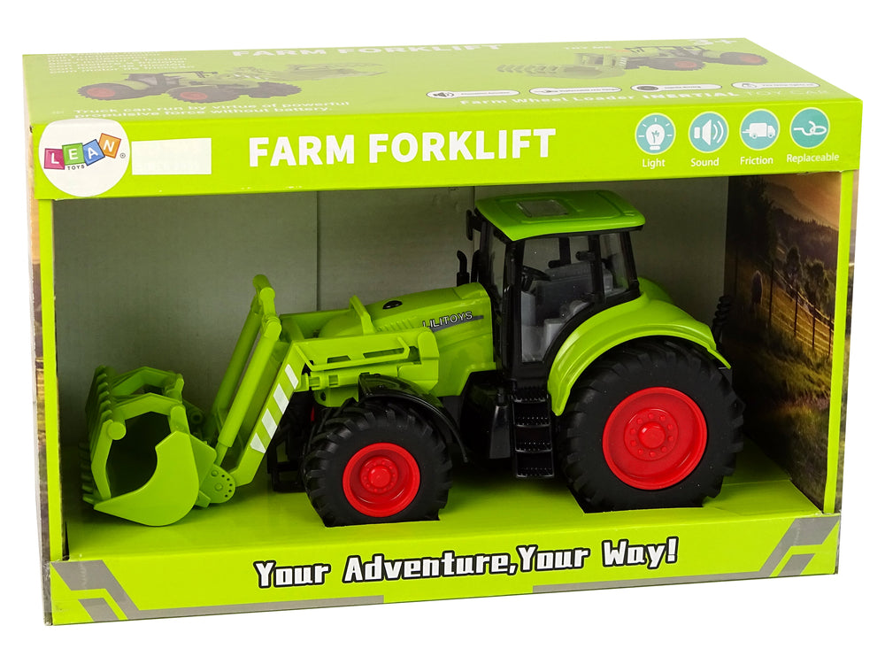 Large tractor with green wheel and friction drive