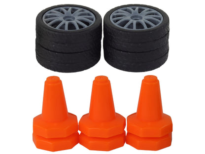 Ferngesteuerter Sportwagen R/C 1:24, schwarze, austauschbare Räder