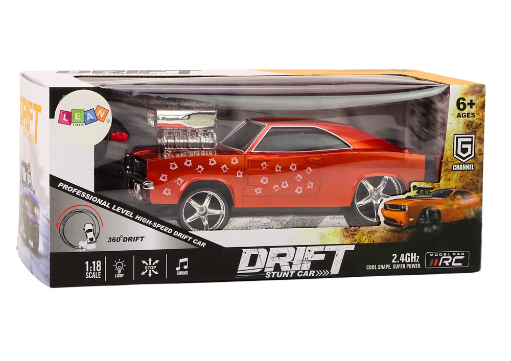 Ferngesteuertes Auto 1:18 Drift 360 Lights Sounds Red