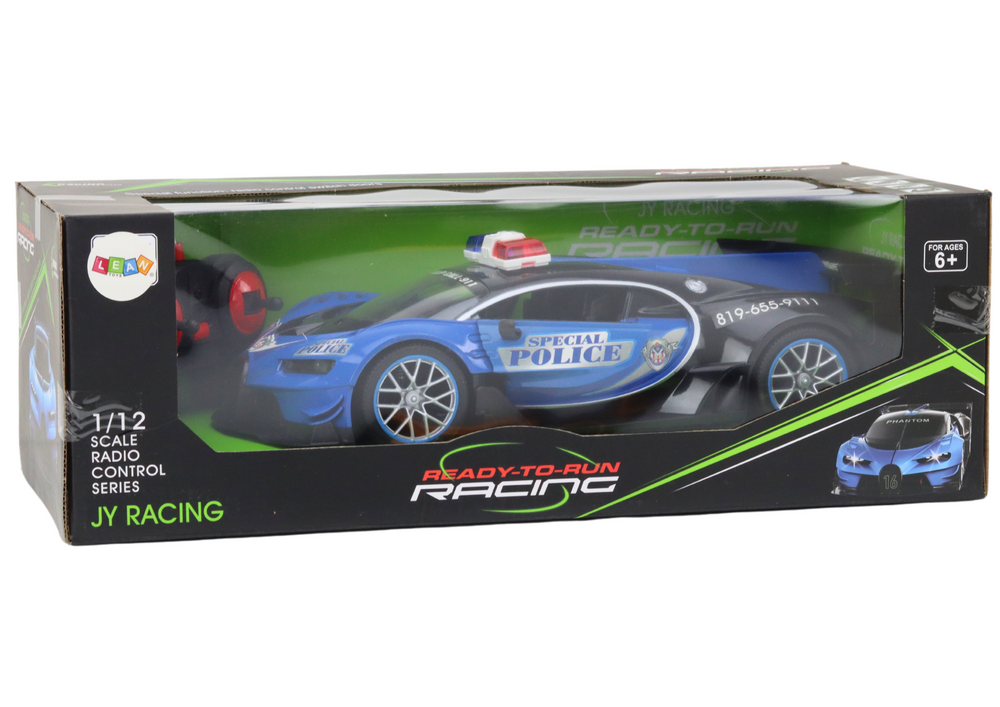 Ferngesteuertes RC-Polizeiauto im Maßstab 1:12 in Blau