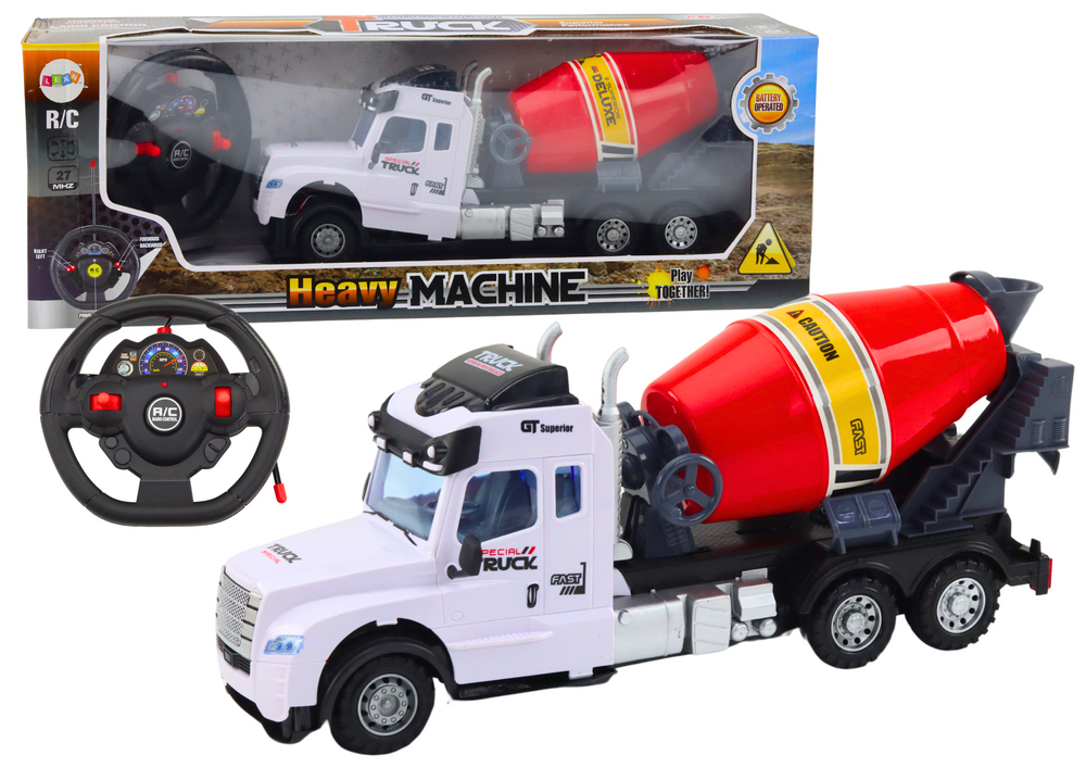 Remote-controlled RC concrete mixer truck with light and sound effects