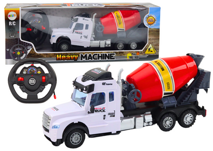 Remote-controlled RC concrete mixer truck with light and sound effects