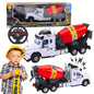 Remote-controlled RC concrete mixer truck with light and sound effects