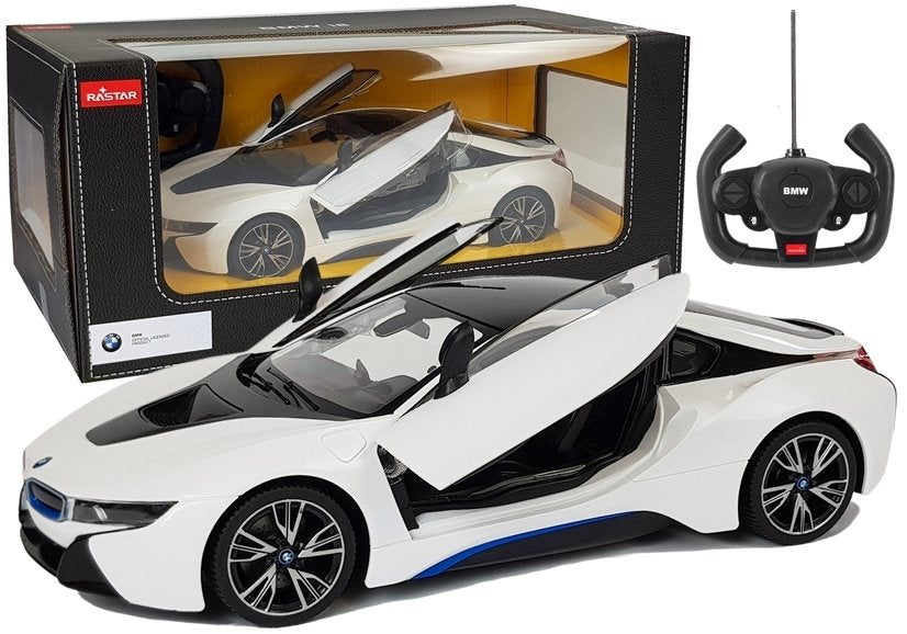 Auto R/C BMW i8 Rastar 1:14 Weiße automatische Türen