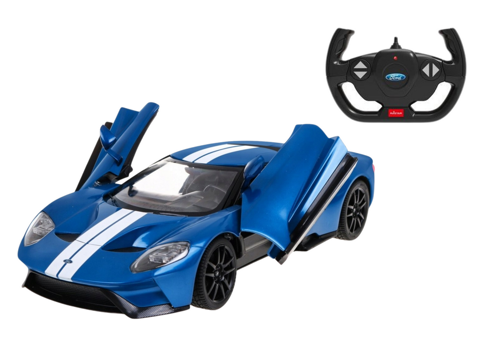 RC-Automodell, ferngesteuerter Ford GT 1:14, öffnende Türen, blau