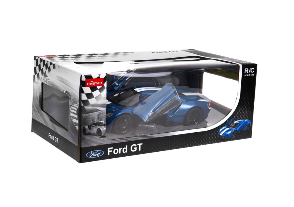 RC-Automodell, ferngesteuerter Ford GT 1:14, öffnende Türen, blau