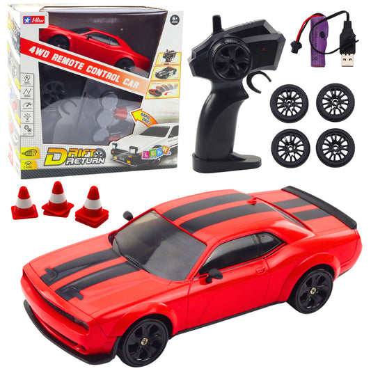Sportwagen Drift Austauschbare Räder Ferngesteuerter RC 4WD Red Sport