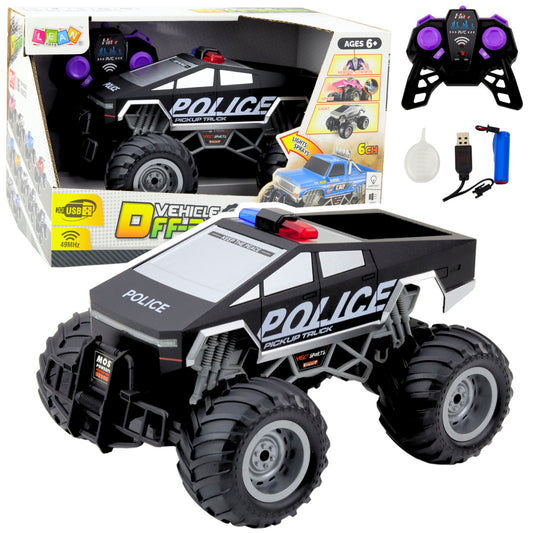 Offroad RC Polizeiauto Ferngesteuert Schwarz 1:16