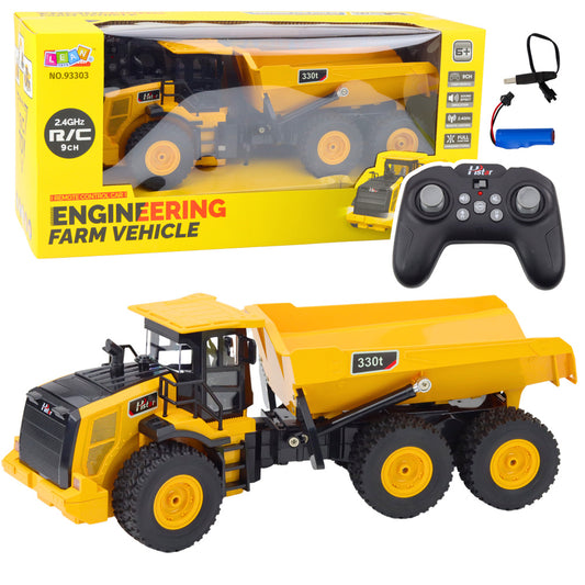 Ferngesteuerter RC Muldenkipper Transporter Sounds 9CH 2.4G Gelb