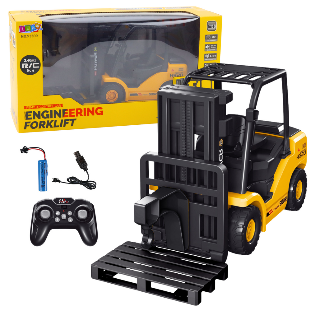 Elektro Kinderauto Ferngesteuerter Gabelstapler RC 2.4G Palette Gelb