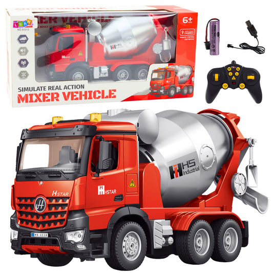 Ferngesteuerter RC-Baubetonmischer 2.4G 9CH Rot