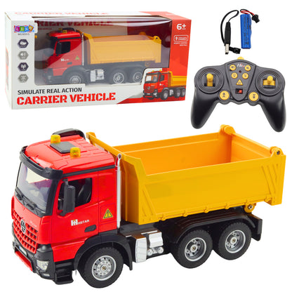 Ferngesteuerter RC-Muldenkipper 2,4 G, klingt gelb und rot