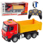 Ferngesteuerter RC-Muldenkipper 2,4 G, klingt gelb und rot