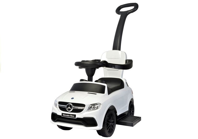 Ride-on vehicle with push bar White 3288 Switch on the steering wheel Mercedes