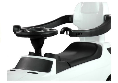 Ride-on vehicle with push bar White 3288 Switch on the steering wheel Mercedes