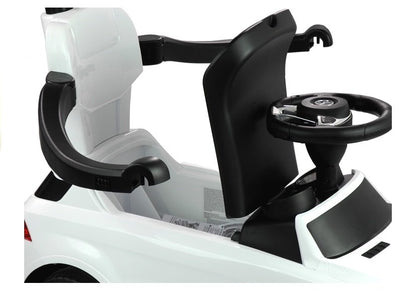 Ride-on vehicle with push bar White 3288 Switch on the steering wheel Mercedes