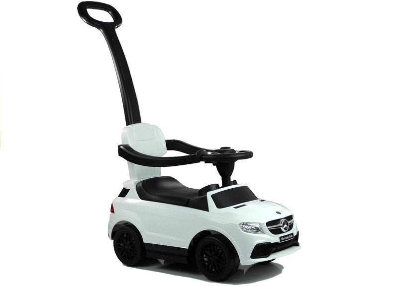 Ride-on vehicle with push bar White 3288 Switch on the steering wheel Mercedes