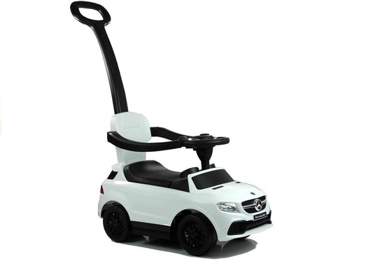 Ride-on vehicle with push bar White 3288 Switch on the steering wheel Mercedes